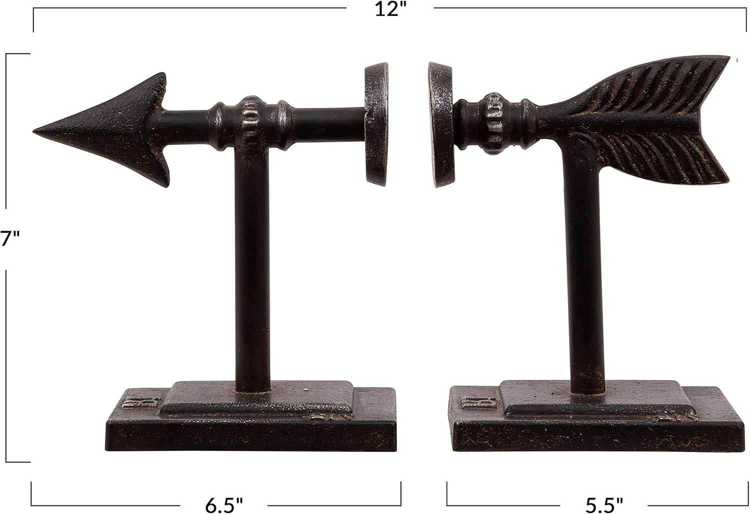 Creative Co-Op Bronze Arrow Bookends Set of 2