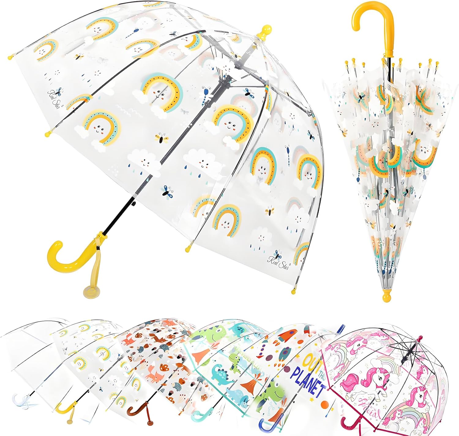 MRTLLOA Kids Bubble Umbrella with Curved Handle 1