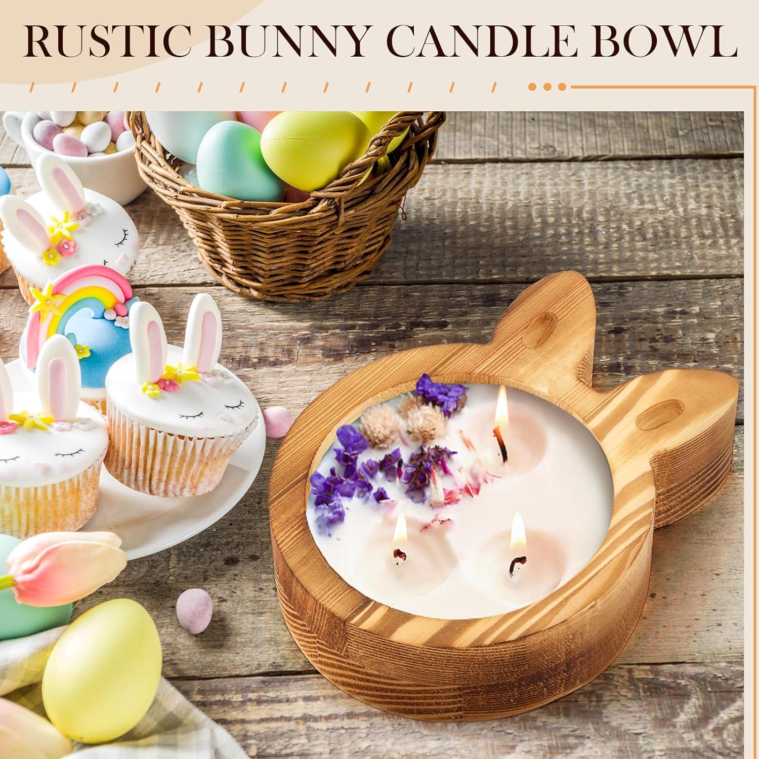 GlikCeil 3 Pack Wooden Candle Dough Bowls Set