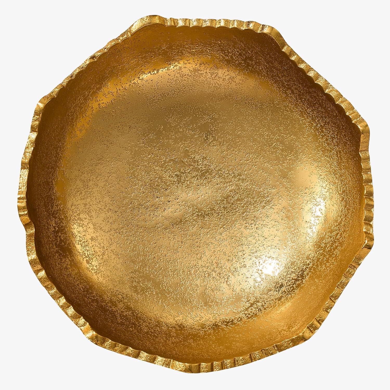 GUTE Gold Brass Half Moon Centerpiece Bowl with Rugged Edges 1