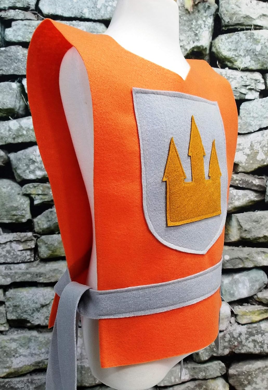 Medieval Knight Orange Costume Tunic for Kids and Adults