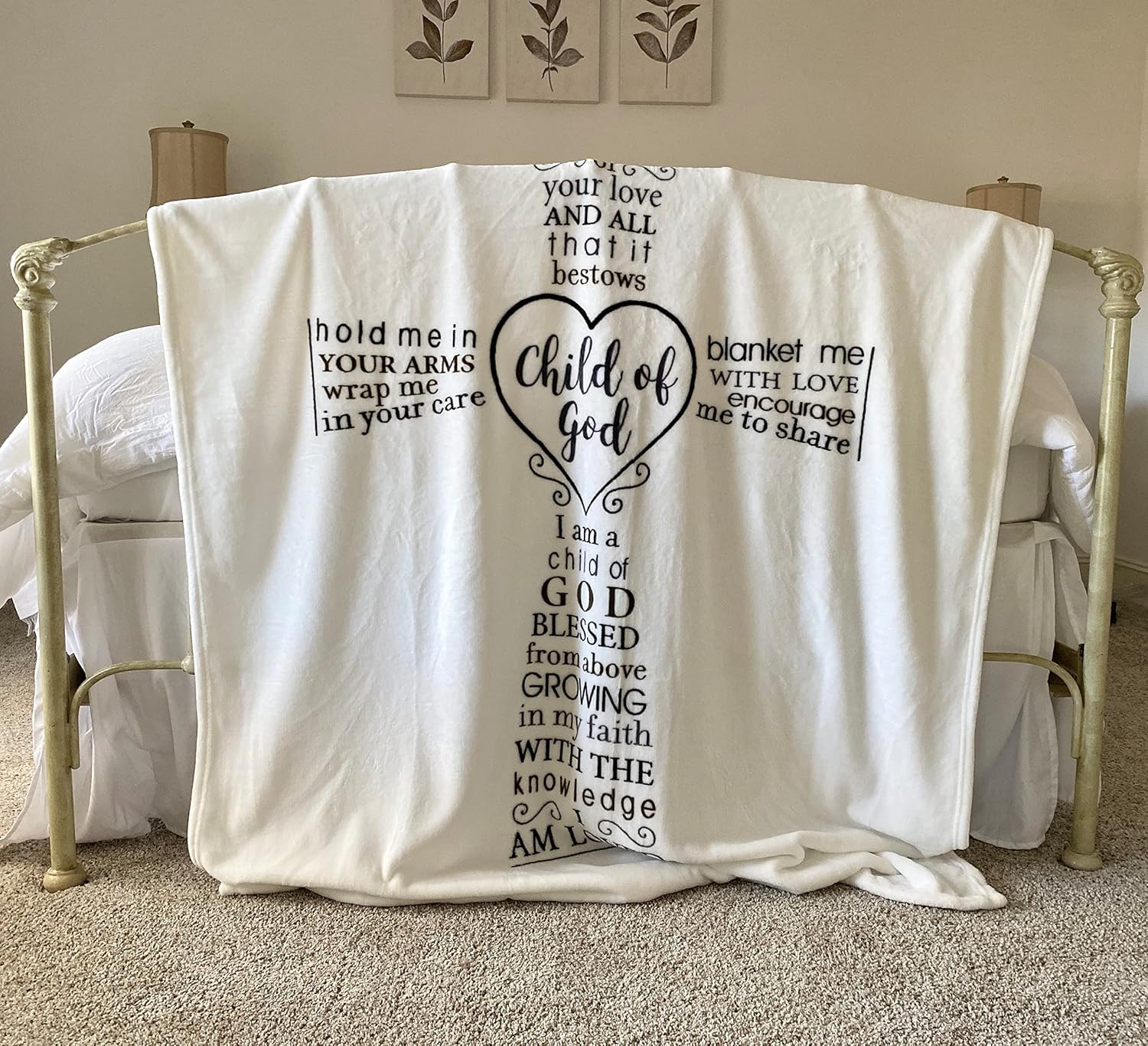 Baptism Gift Set - Glass Cross Child of God Blanket