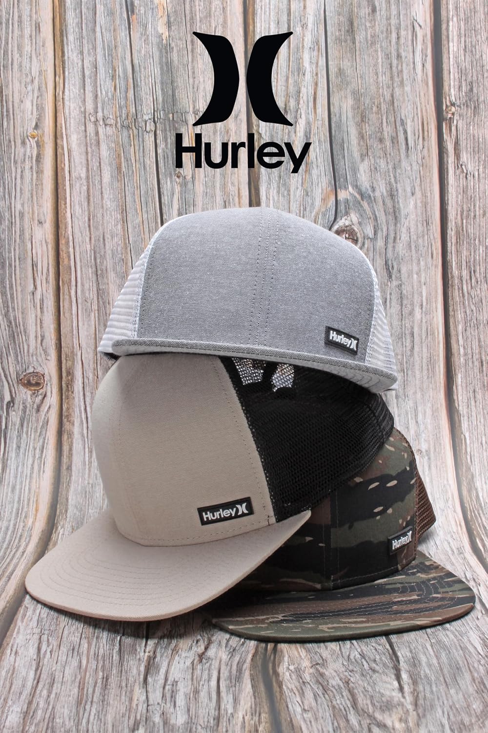 Hurley Mens Flat Brim Snap Back Baseball Cap