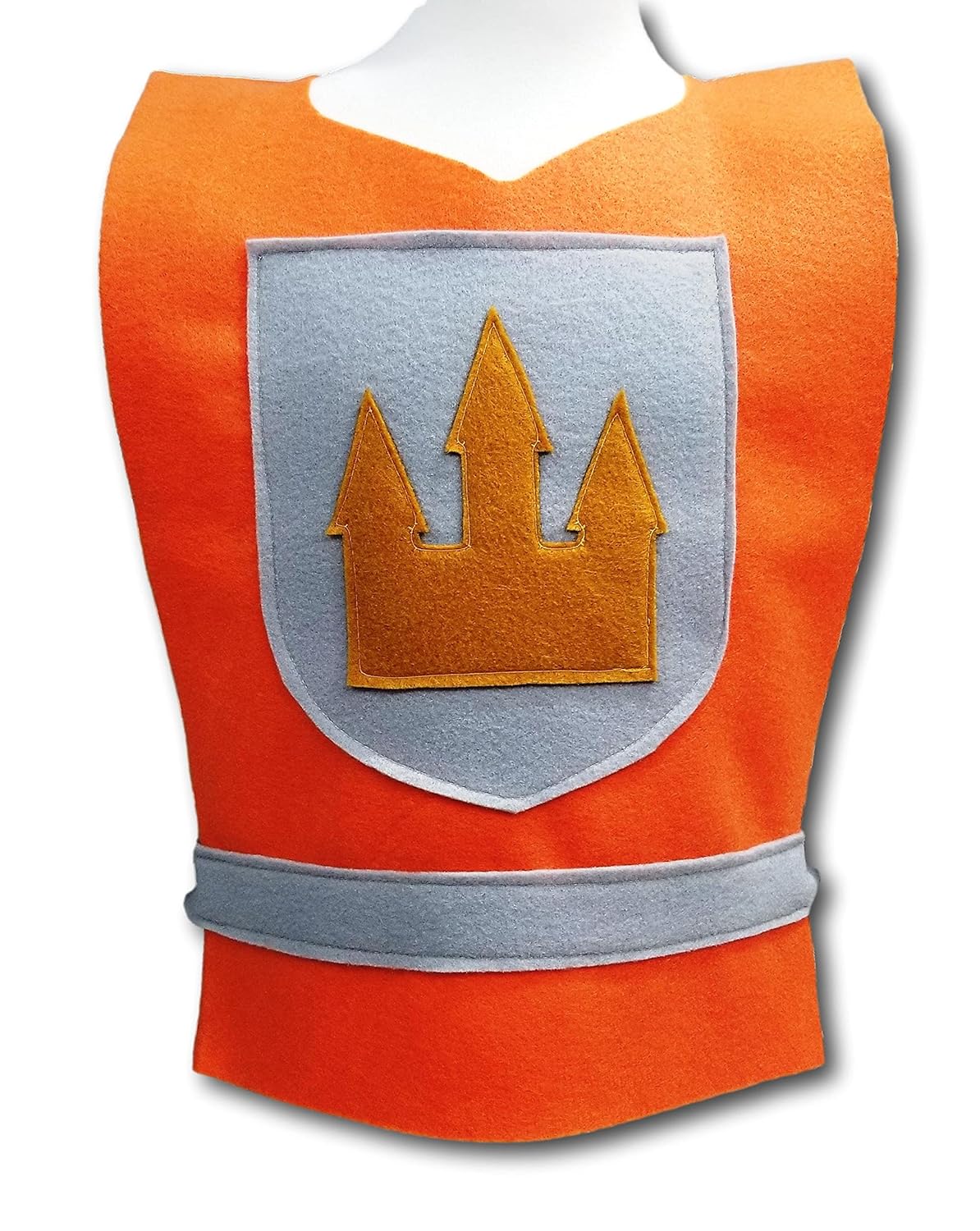 Medieval Knight Orange Costume Tunic for Kids and Adults