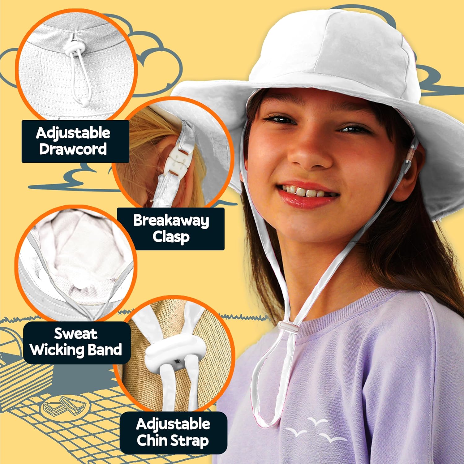 GearTOP Kids Sun Hat with UV Protection 2T-8 1
