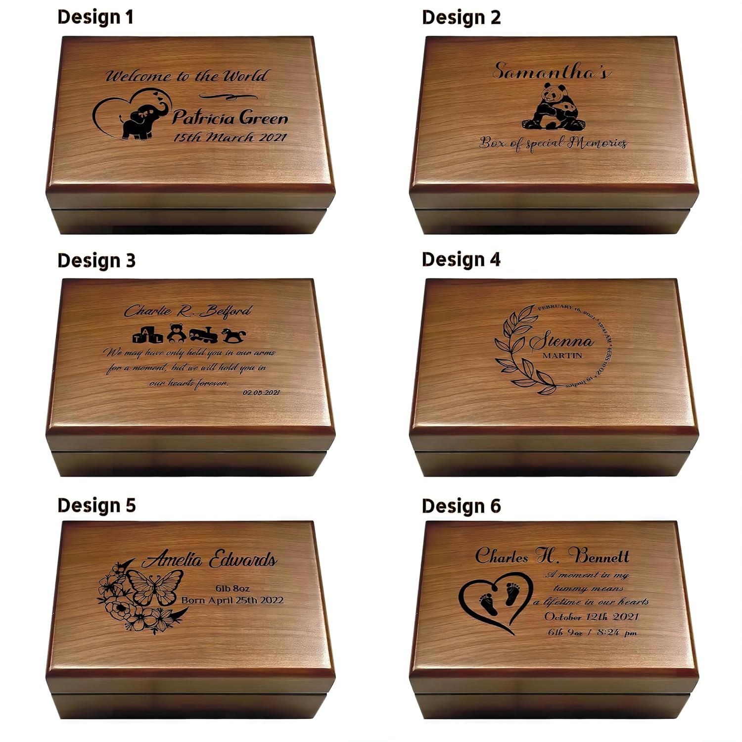Premium Walnut Baby Keepsake Box with Custom Engraving