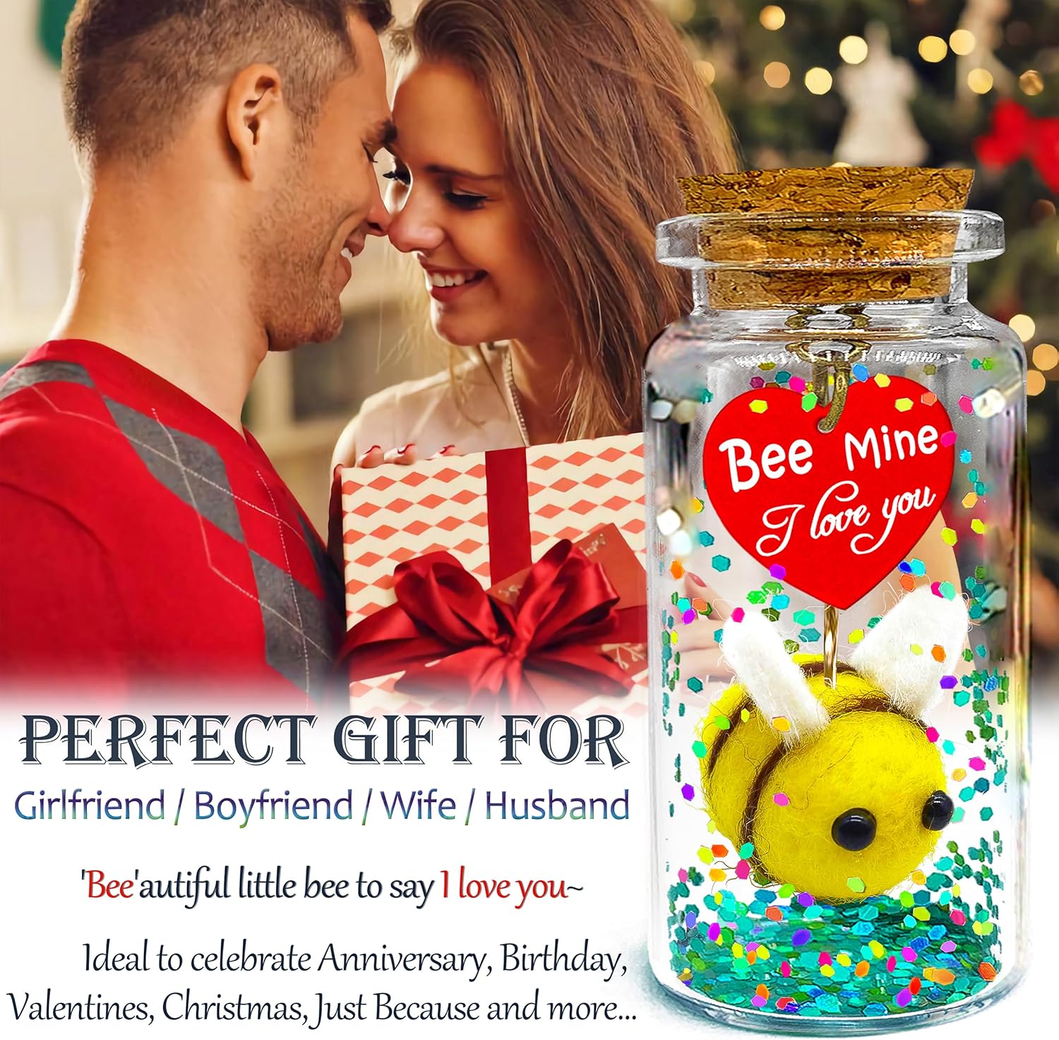 Cute Bee Love Message in a Bottle Gift for Couples 1