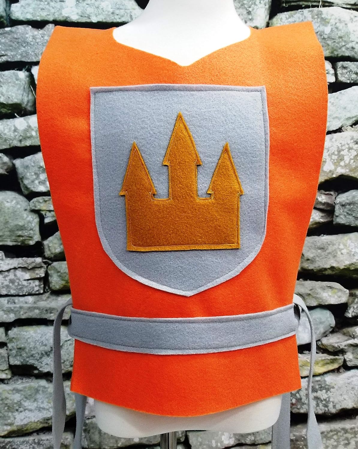 Medieval Knight Orange Costume Tunic for Kids and Adults