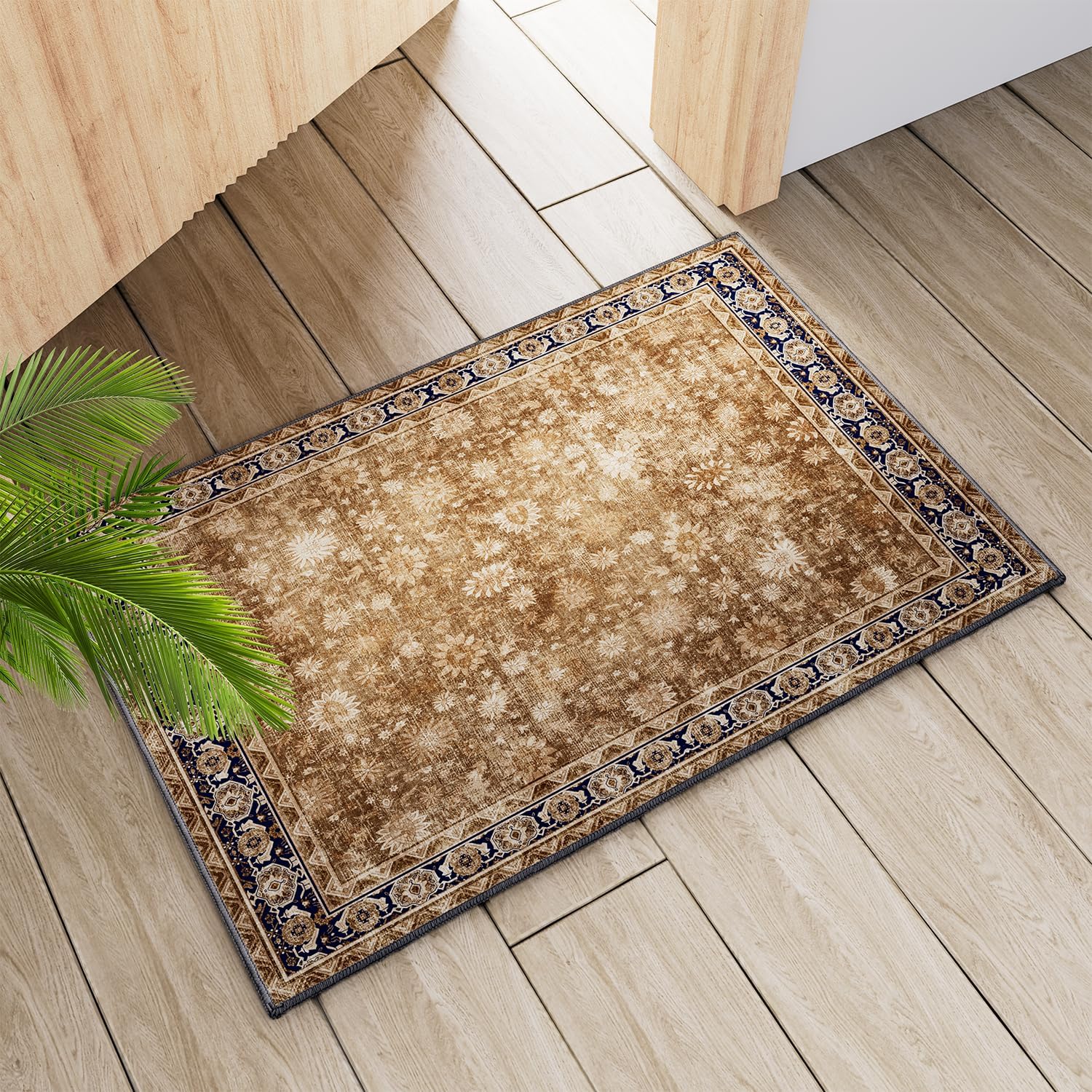 Hargiis Area Rug Bohemian Runner with Non-Slip TPE Backing