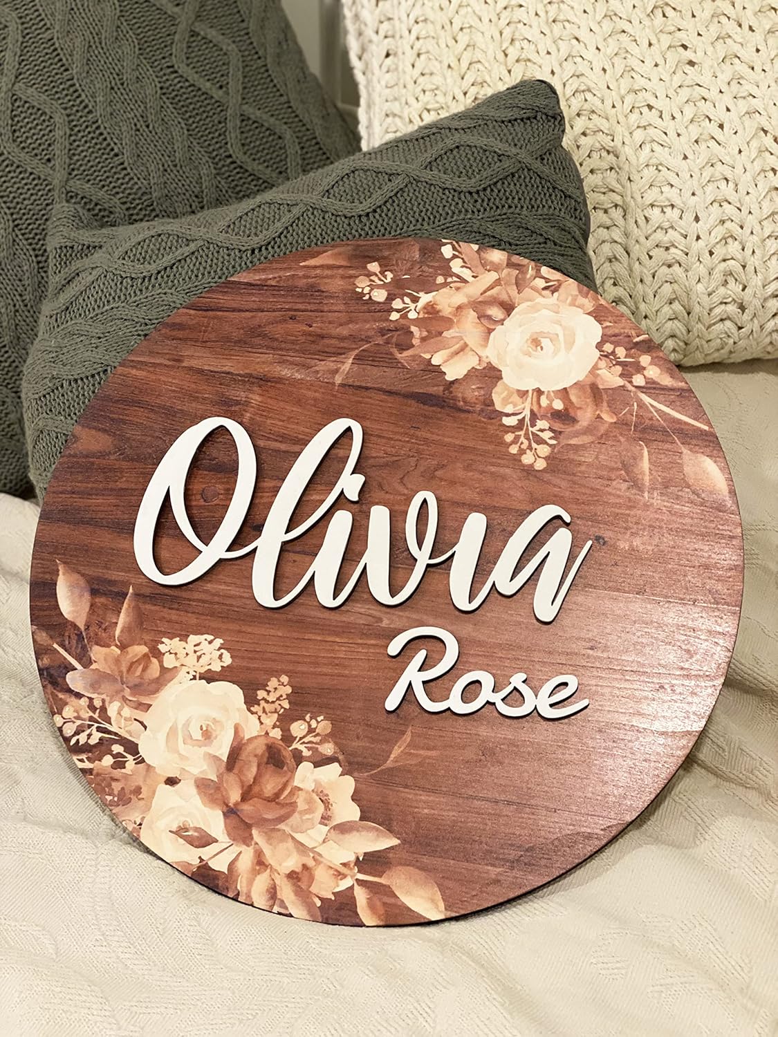 BEGENUINESTORE Personalized Custom Wood Name Sign for Baby Girl