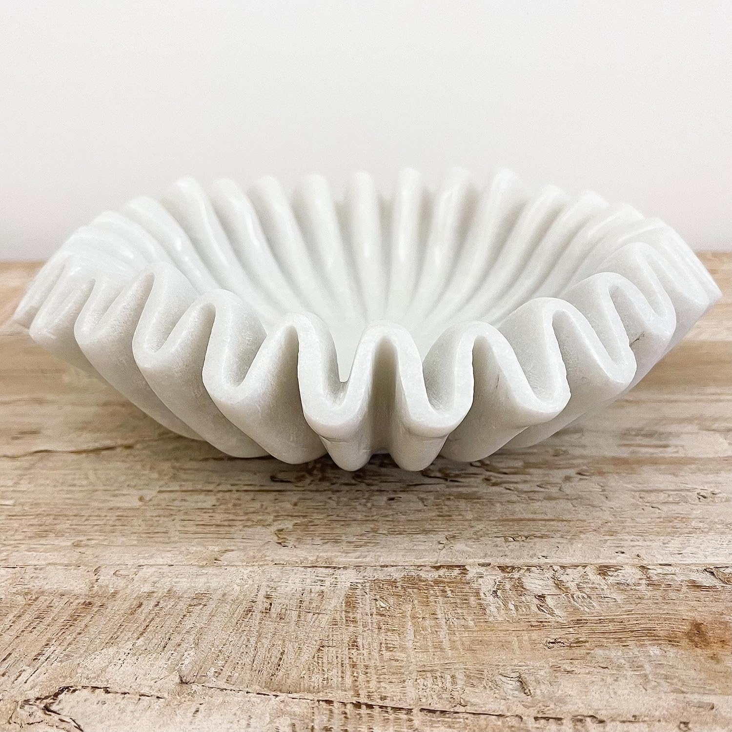 LE HOME DECOR Marble Fluted Bowl 6 Inches
